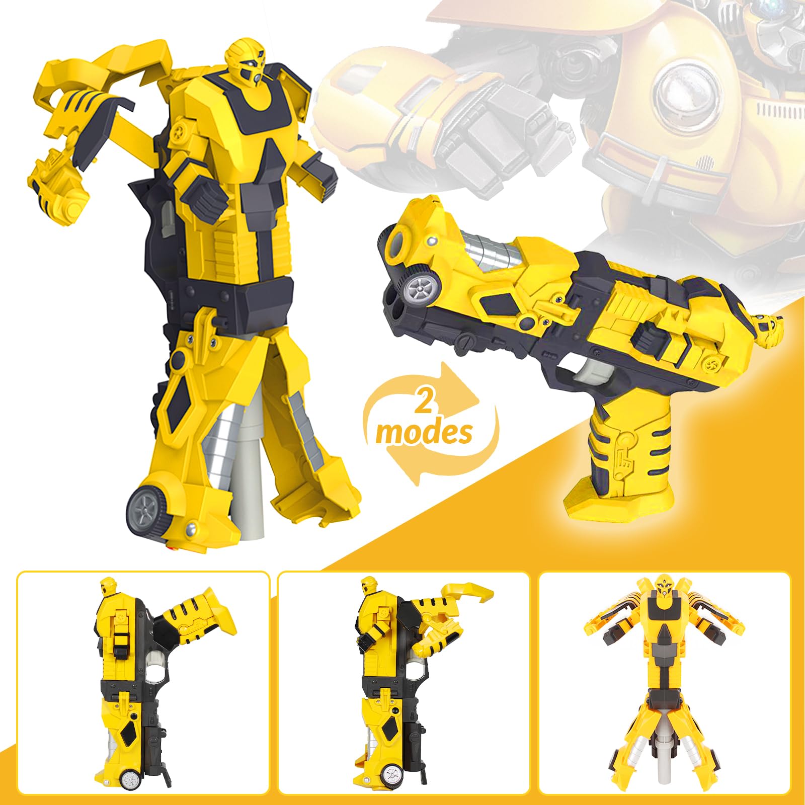 Transform Toys Mask and Foam Blaster 2 in 1 Set for Ages 6 and Up Kids Roleplay Mask Action Figure Shooting Game with 20 Universal Elite Darts for Nerf Guns