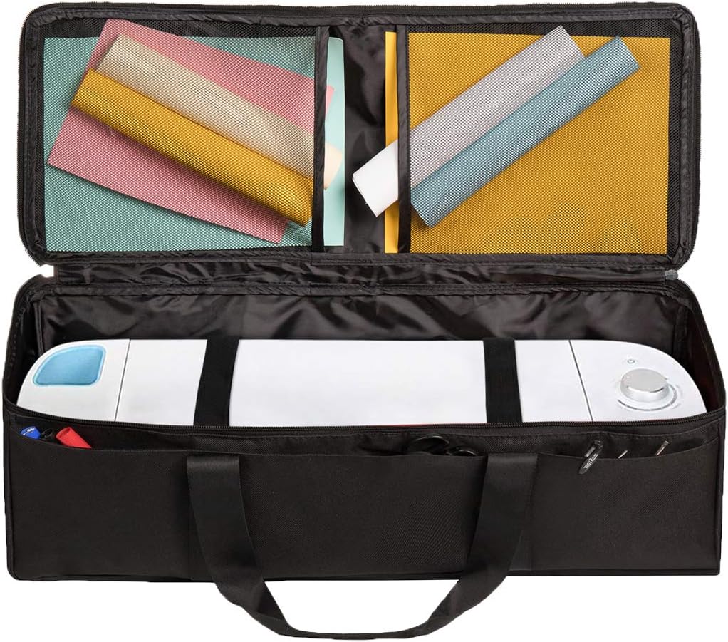 Carrying Bag Compatible with Cricut Explore Air and Maker, Waterproof Tote Bag Compatible with Cricut Explore Air and Supplies (black, 1+1)