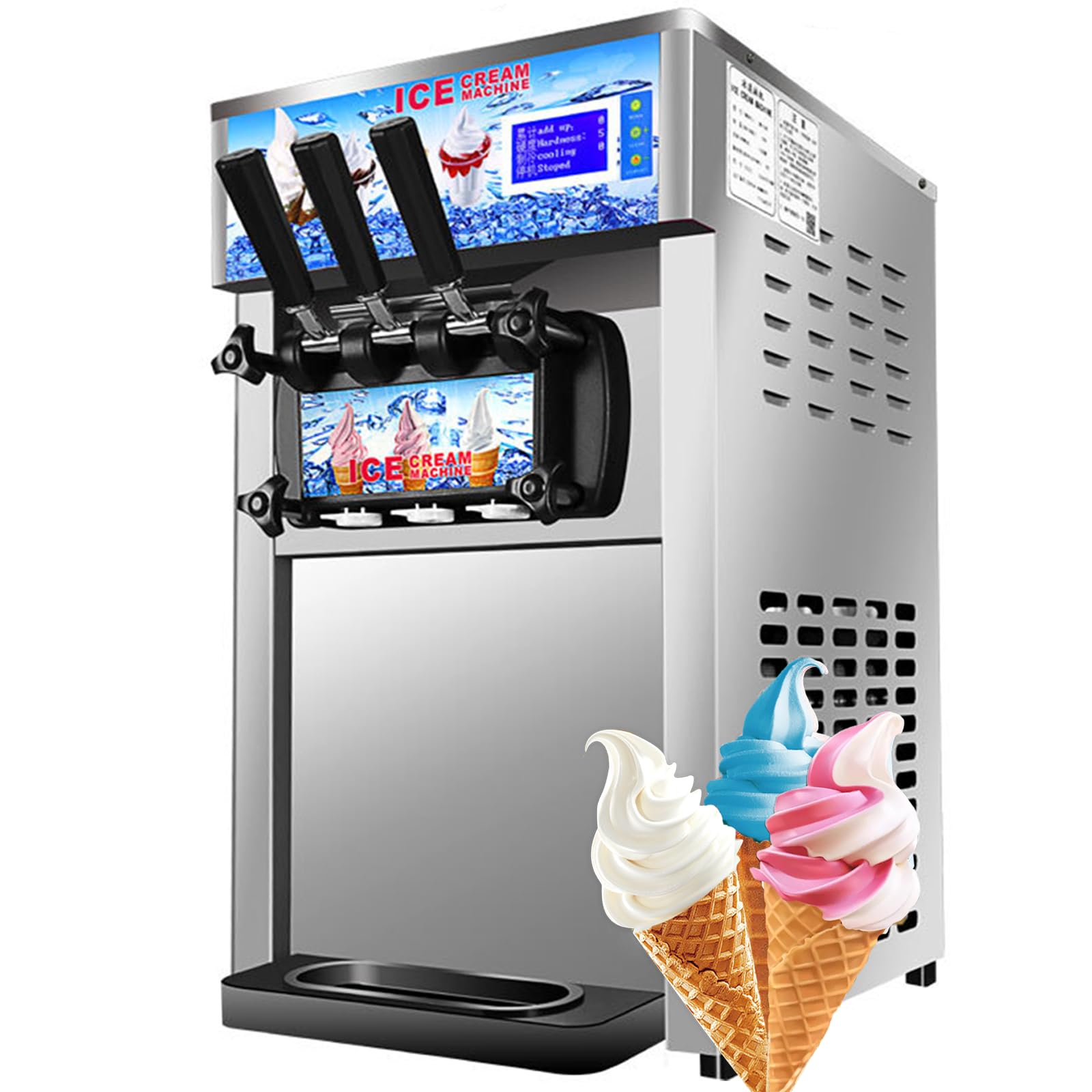 SHENGJINSH ZM-168 Soft Serve Ice Cream Machine front view