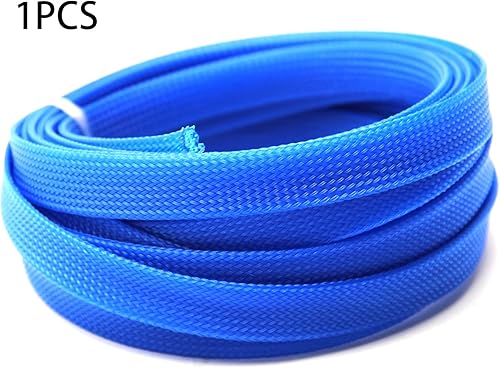 Miniatura 4 de Bettomshin 1 funda de organización de cables de 16.4 pies (16.4 ft), 9/16 pulgadas de ancho, protector de cable azul PET de 9/16 pulgadas de ancho,