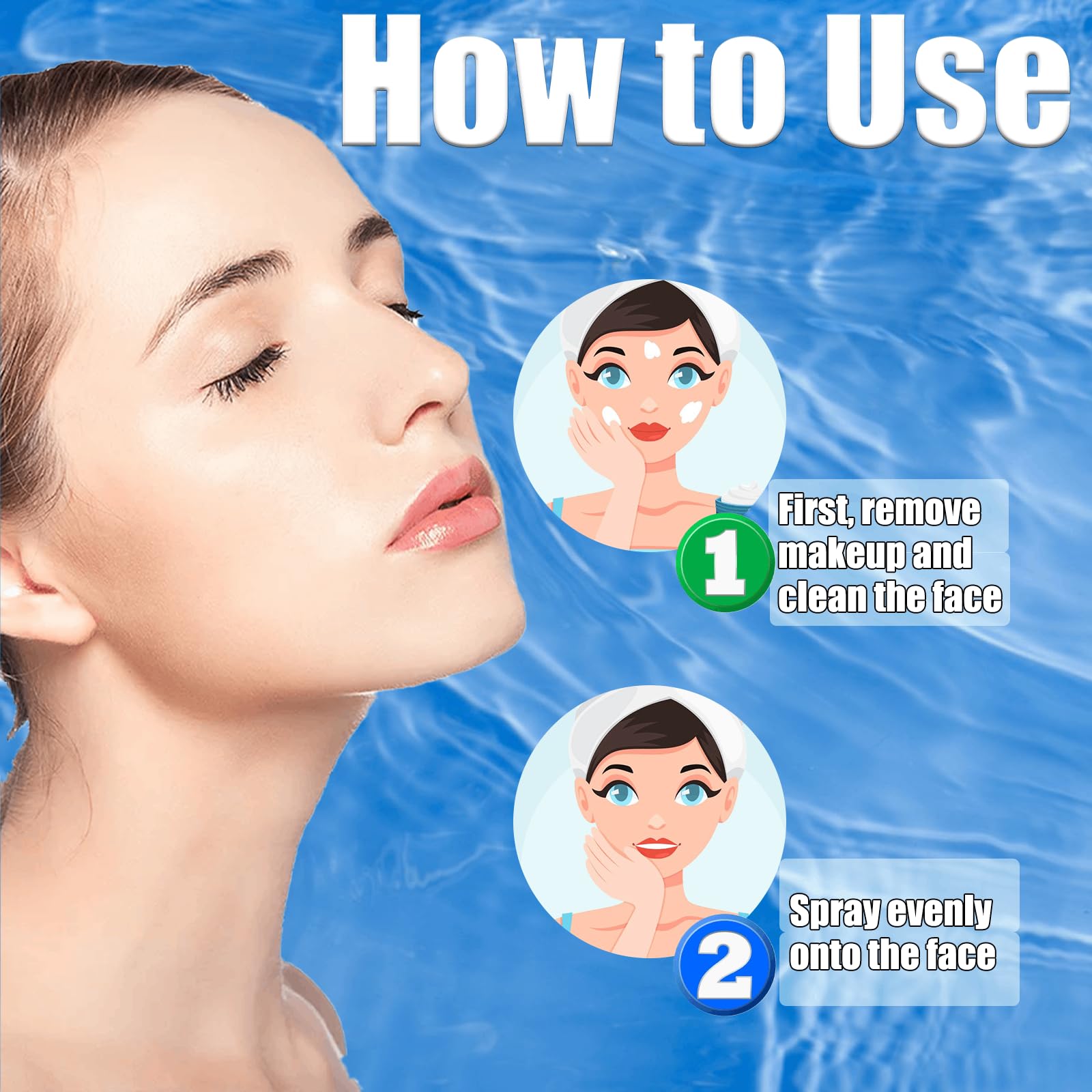 Máquina facial de oxígeno para el cuidado de la piel Spray de oxígeno para la cara Máquina hidratante antienvejecimiento Micro-Nano Mist Sprayer Spa Profesional de mano para mujeres 7