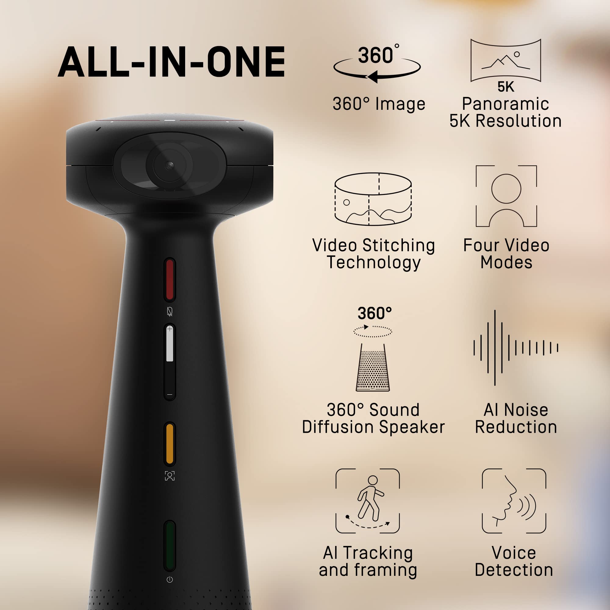 Amazon.com: IPEVO Totem 360, Panoramic 360-Degree Conference