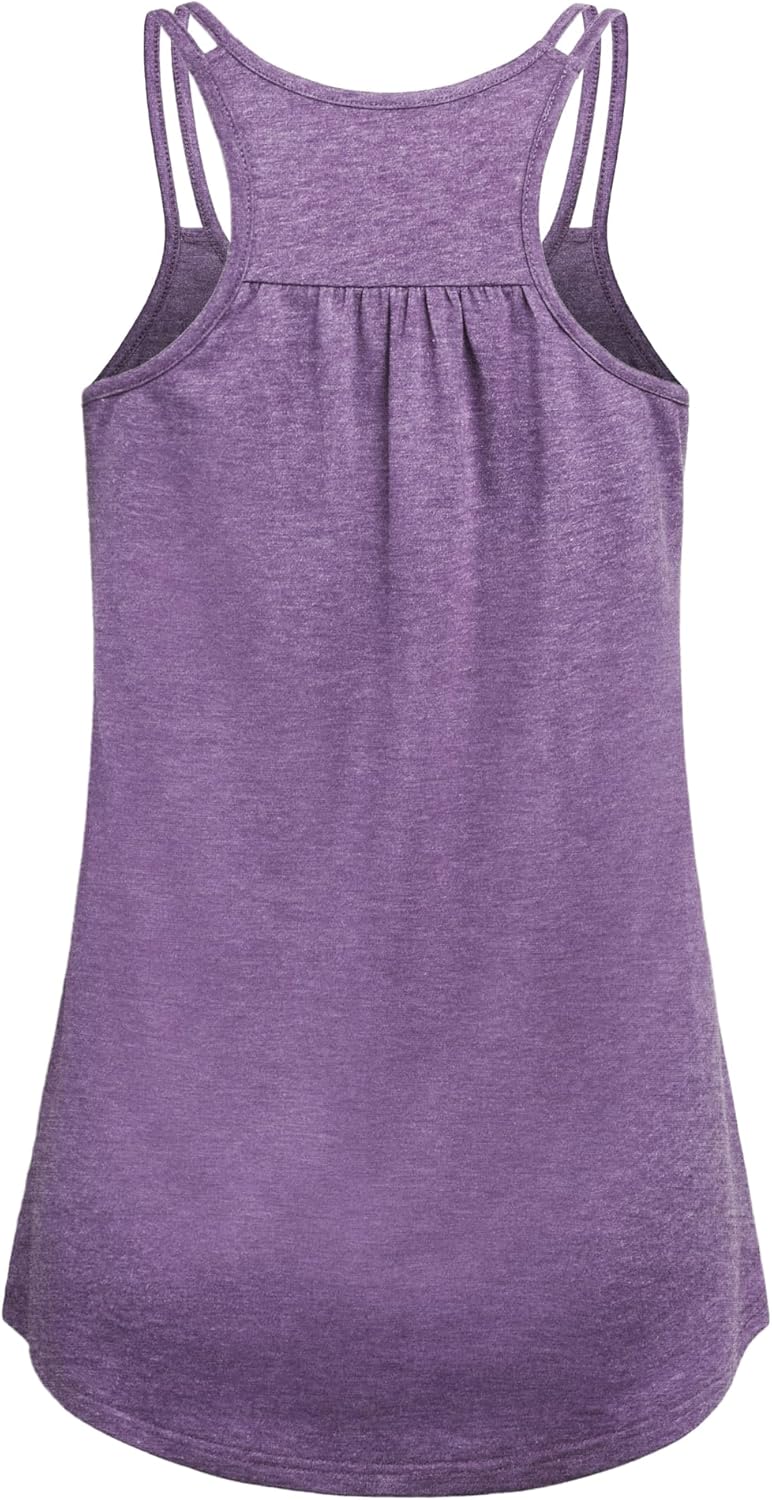 Hibelle Womens Scoop Neck Cute Racerback Yoga Workout Tank Top - Image 3