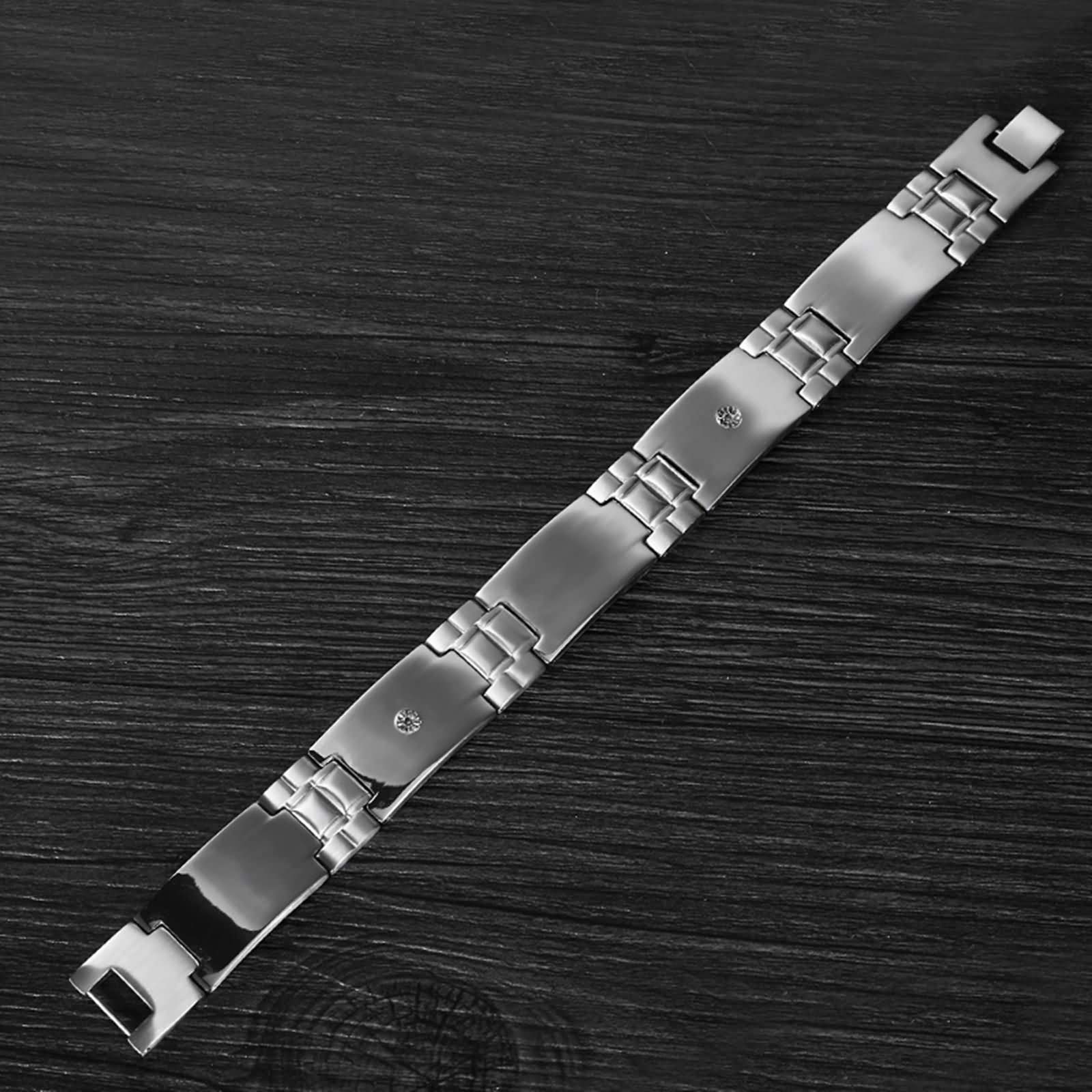 Daesar Brazaletes para Hombre,Simple Pulseras Acero Inoxidable Hombre Plata