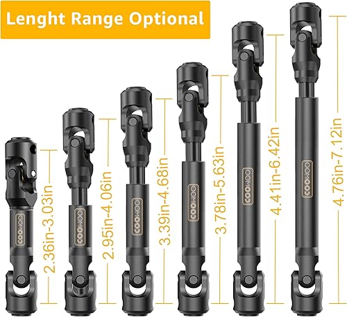 Miniatura 2 de COOWOO Eje de transmisión RC de acero endurecido, pieza de actualización del eje de transmisión central de 4.409-6.417 in para camiones RC escala