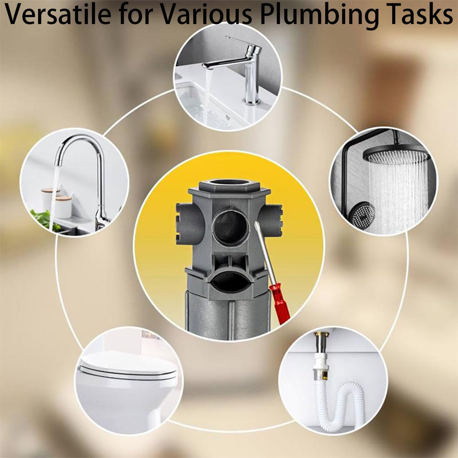 Generisch Vielseitiges ArmaturenschlüSsel Set – 16-In-1 MultifunktionsschlüSsel,Universelles SanitäR-Reparaturwerkzeug Mit Dichtungen,Ideal FüR Armaturen In Bad Und KüChe (4pc)