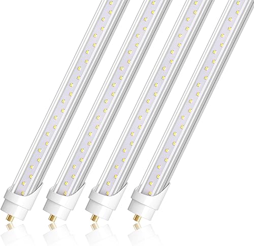 Vista 10 de Barrina Bombillas LED de 8 pies, 44 W, 5500 lm 6500 K, superbrillantes, tubo de luces LED T8 T10 T12, luces LED FA8 de un solo pin, cubierta