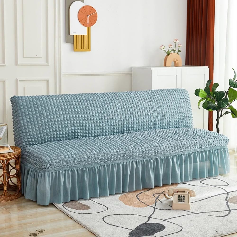 Protege canape pliant bleu gris pour salon chaleureux et cosy