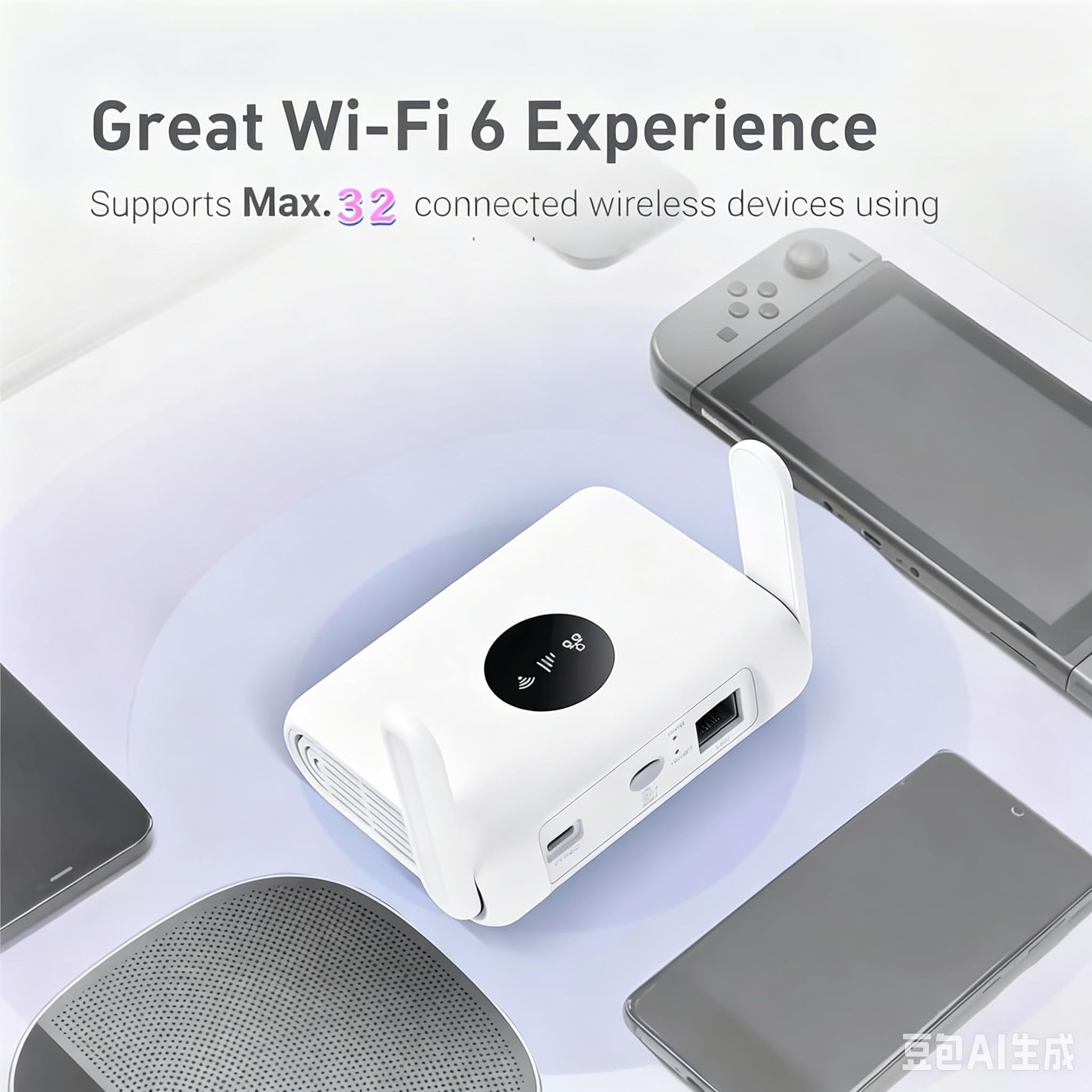 Router 4G LTE WiFi 6 z modem SIM 300 Mbps, port Tpye LAN, bez konfiguracji, 2 anteny, alternatywa dla ADSL, bez nawigacji APN Zastosowanie w sklepie/domu/kamperze
