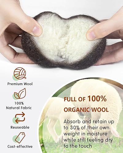 Miniatura 3 de Bolas de lana para secadora  Paquete de 6 unidades de suavizante de tela natural de primera calidad  Reduce las arrugas de la ropa y ahorra tiempo