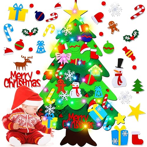 DIY Felt Christmas Tree-3.5 FT Wall Felt Christmas Tree Set