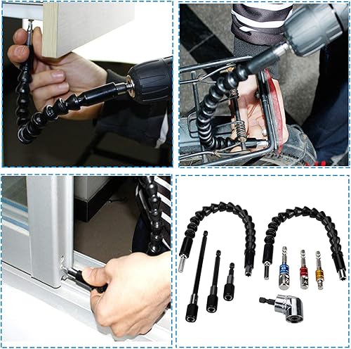 Miniatura 7 de HighFree Barra de extensión, adaptador de zócalo de vástago hexagonal, extensión de broca flexible, broca cuadrada de impacto, soporte para puntas