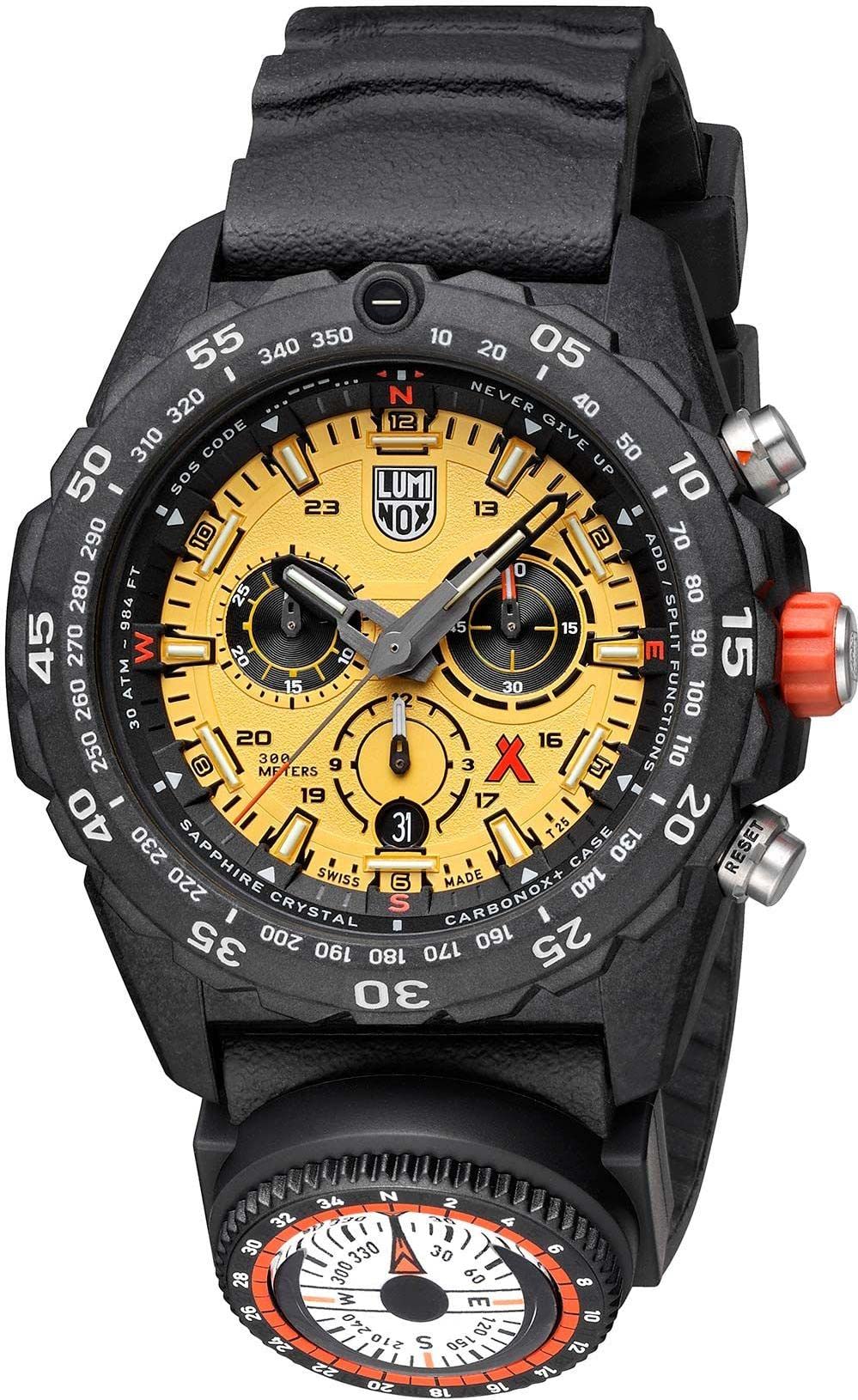 Luminox Męski analogowy szwajcarski mechanizm kwarcowy zegarek z kauczukowym paskiem XB.3745, czarny, nowoczesny