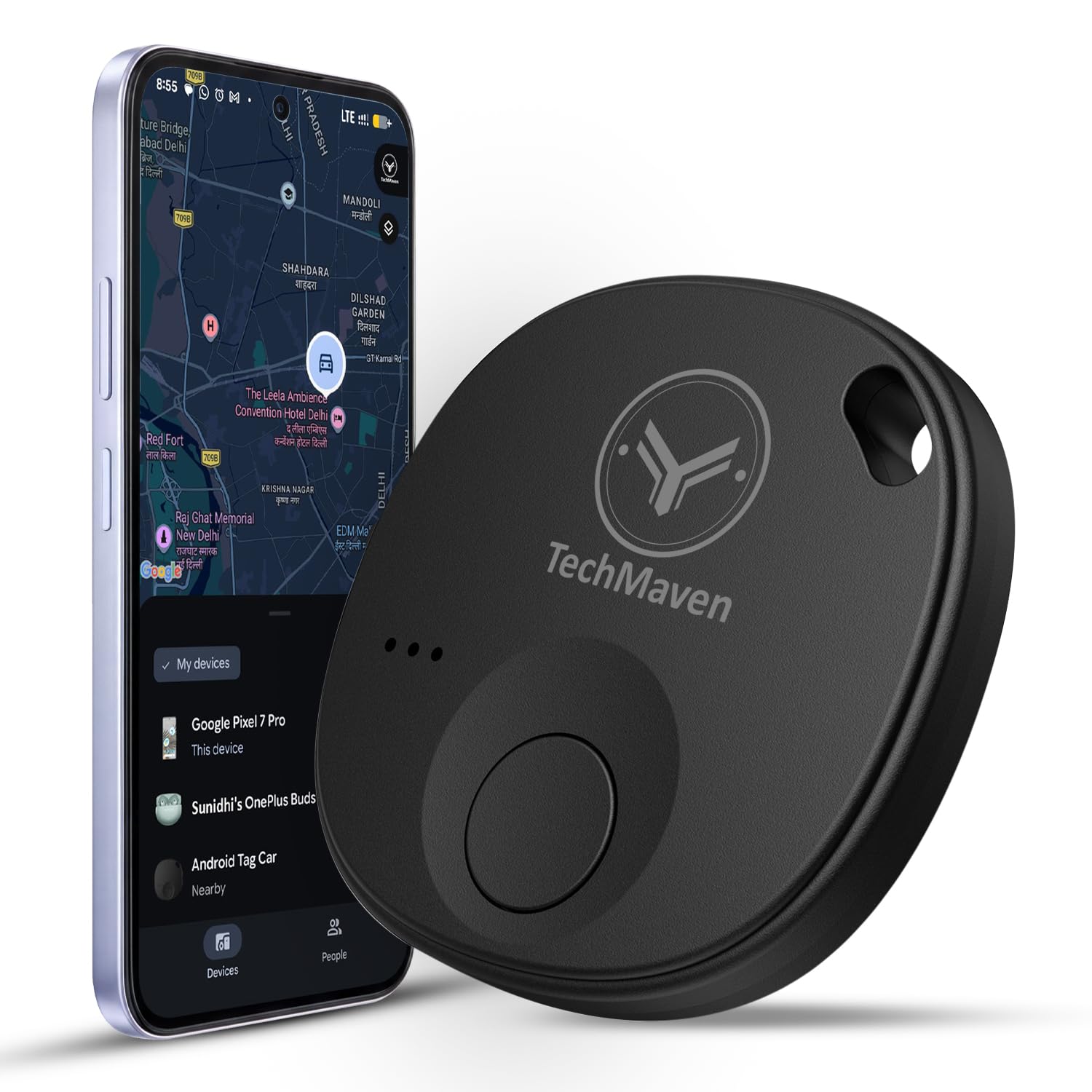 TechMaven AeroTag for iOS |Find My Network with Inbuilt Alert System | Anti-Theft/Anti-Lost Modes | No SIM Bluetooth Device |Tracking Device Keys, Wallet, Bag | 1 Year Battery Life-Black-picture-21