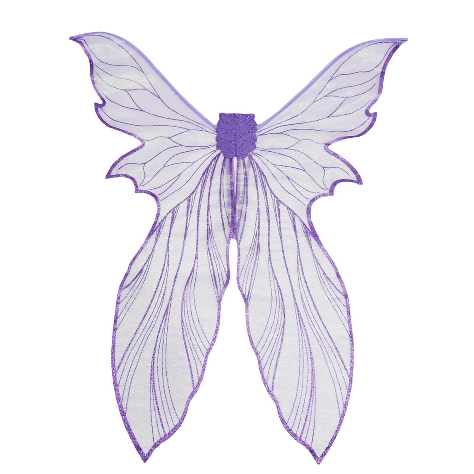 Niceyoeuk Fariy Wings for Women Fishtail Costume Accessories Cosplay Party Supplies (Purple, One Size)