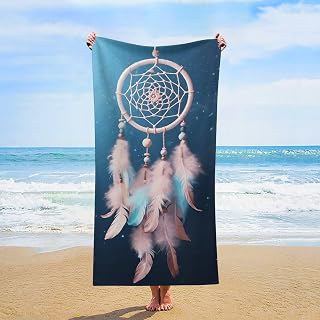 Beautiful Dreamcatcher Oversized Beach Towel Set 31x 61 in | Large Big Pool Camping Swim Soft Towels Travel Essentials Accessories Must Haves Vacation Necessities Adult Gifts