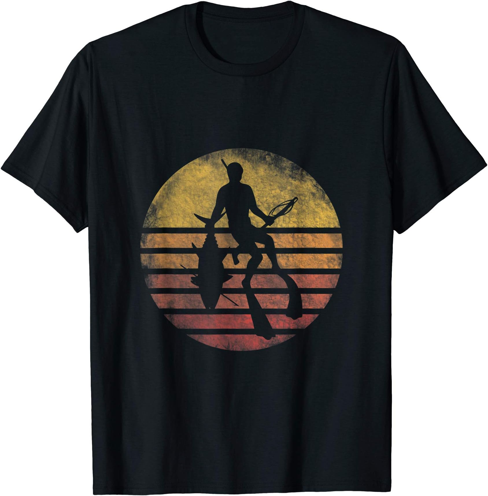 Spearfishing Fisherman Ocean Tee DesignSpearfishing Dive Retro Vintage Gift Silhouette Fishing T-Shirt