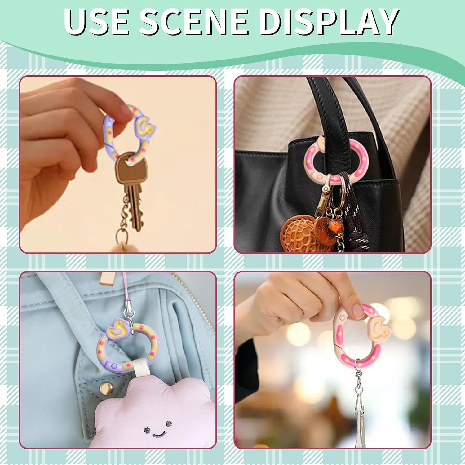 11 Pack Cute Keychain Clips – Durable and Stylish Accessory & Keychain Carabiners for Everyday Use，Dog Leashes and More image 4