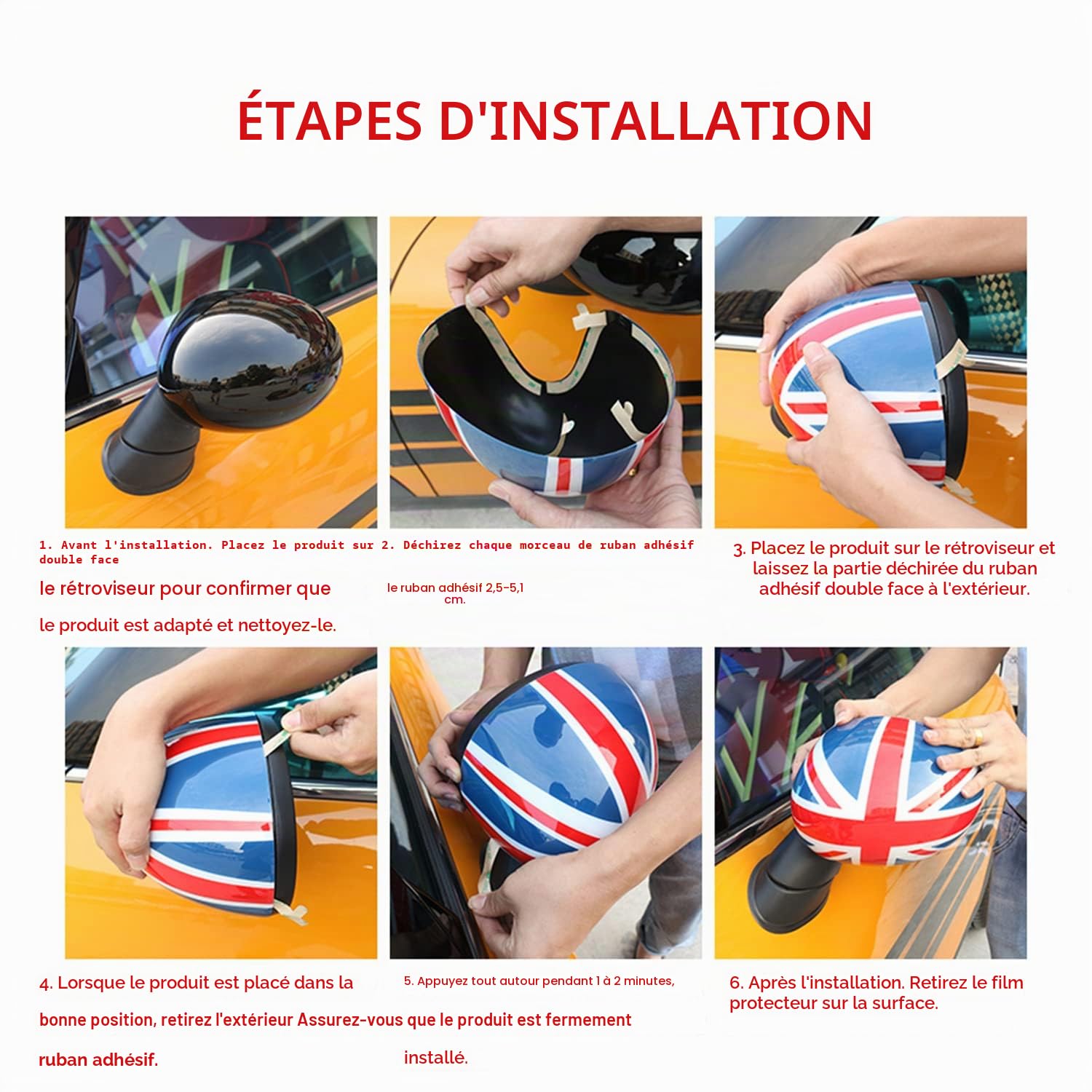 MINI Rétroviseur extérieur Décoration, coques de rétroviseurs latéraux pour Mini Cooper 2008-2013 R55 R56 R57 R58 R59 R60 R61(Union Jack gris, pour Rétroviseur latéral rabattable manuel)