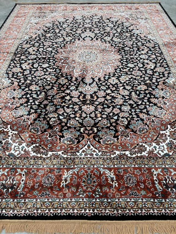 Image of Luxury Silk Carpet 9 x 12 FEET for Living Room or Bedroom, Made with Premium Silk, Perfect for Elegant Interiors Comfort and Timeless Design