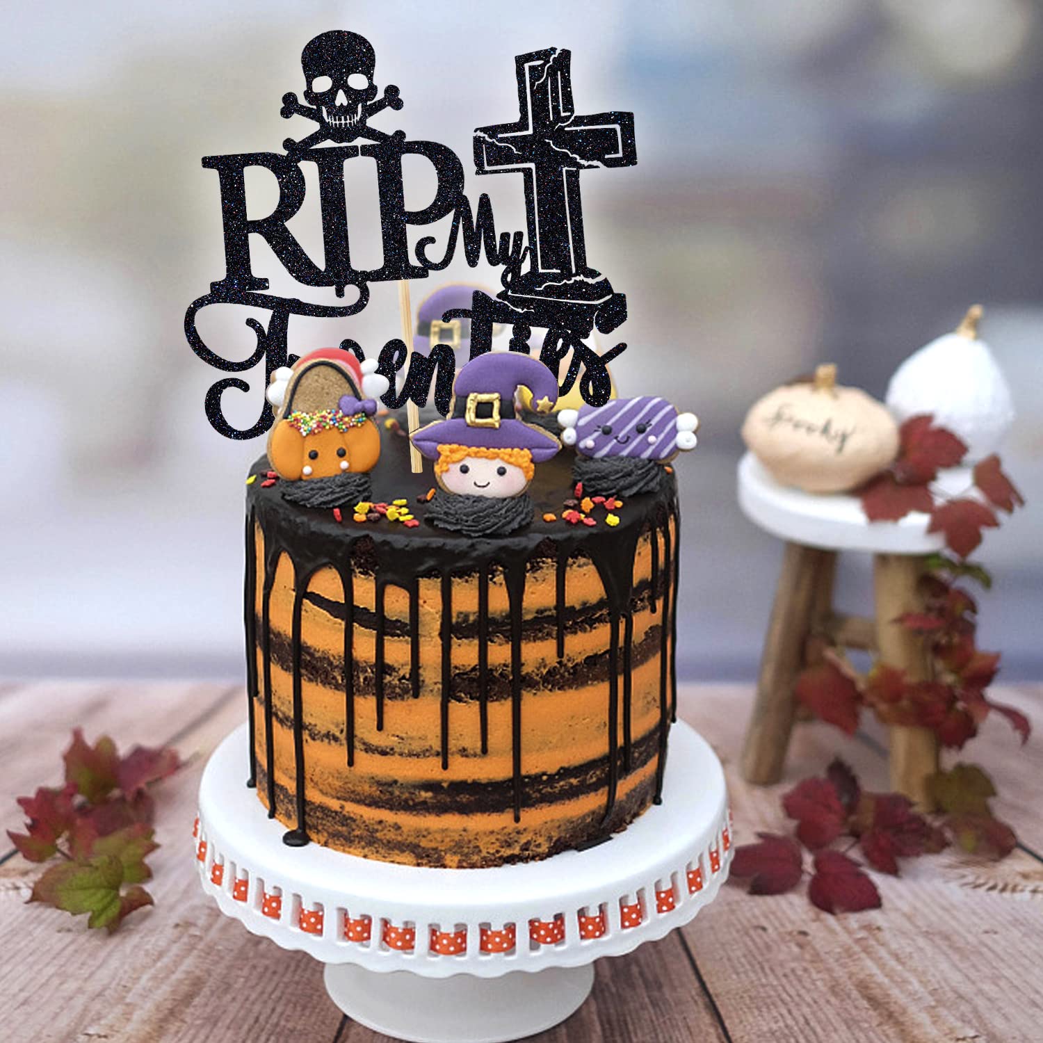 Death To My Twenties Cake Topper – 30. Geburtstag Deko, Rosegold, Glitzernd, Doppelseitig – Fertig Montiert – Für Kuchen & Fotohintergrund