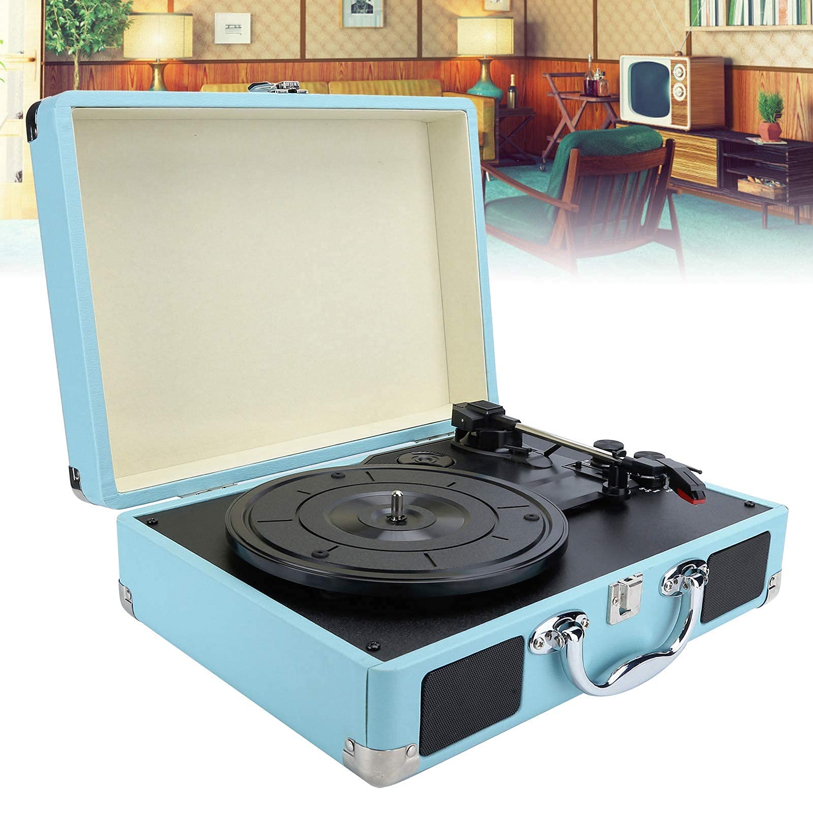 Giradischi in Vinile, Giradischi Vintage Bluetooth 33/45/78 Giri/min 100/u2011 Supporta Dischi in Vinile da 7/10/12 Pollici