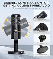 Vista 8 de MAONO Micrófono de podcast XLR, micrófono dinámico de estudio cardioide para grabación vocal, transmisión, voz en off, tecnología de aislamiento