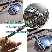 Vista 8 de Yibid Espejo retrovisor redondo universal cromado de 4 pulgadas para motocicleta, espejo lateral retro clásico de repuesto para Cruiser Chopper Cafe
