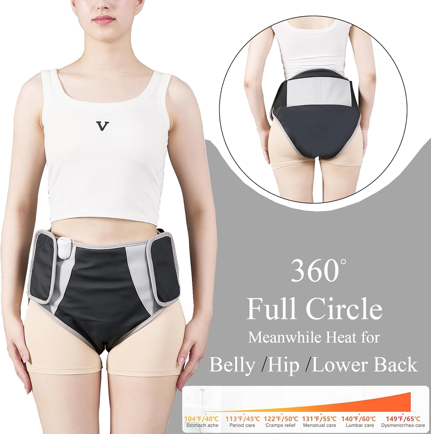 Buttock Lower Abdomen Belly Hip Heating Pad Massage Brace Period Heating Pad Massager Electric Back Abdomen or Belly Massage Pad Menstrual Buttock Belly Pain Relief, Shape Shorts ab Machine