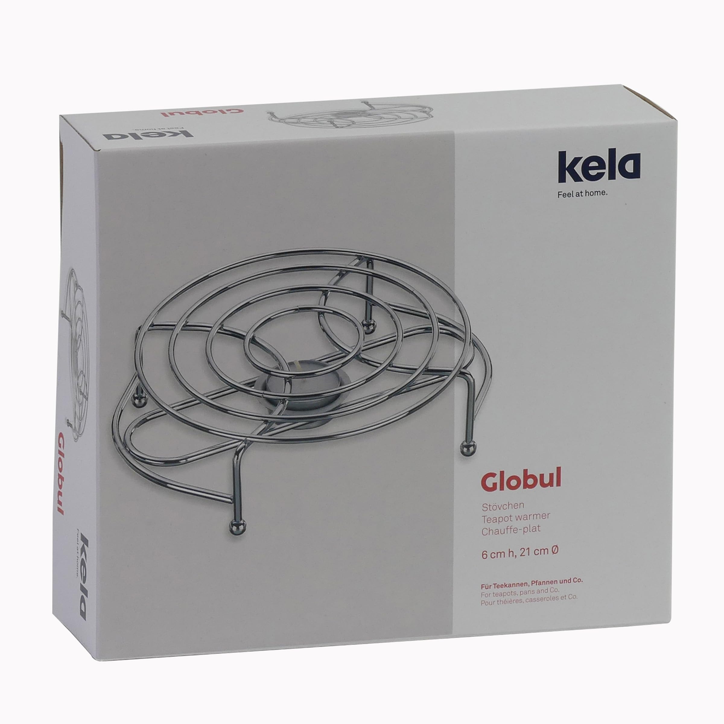 Kela 17600 ogrzewacz, stal 18/10, srebrny, 21 x 18 x 1 cm