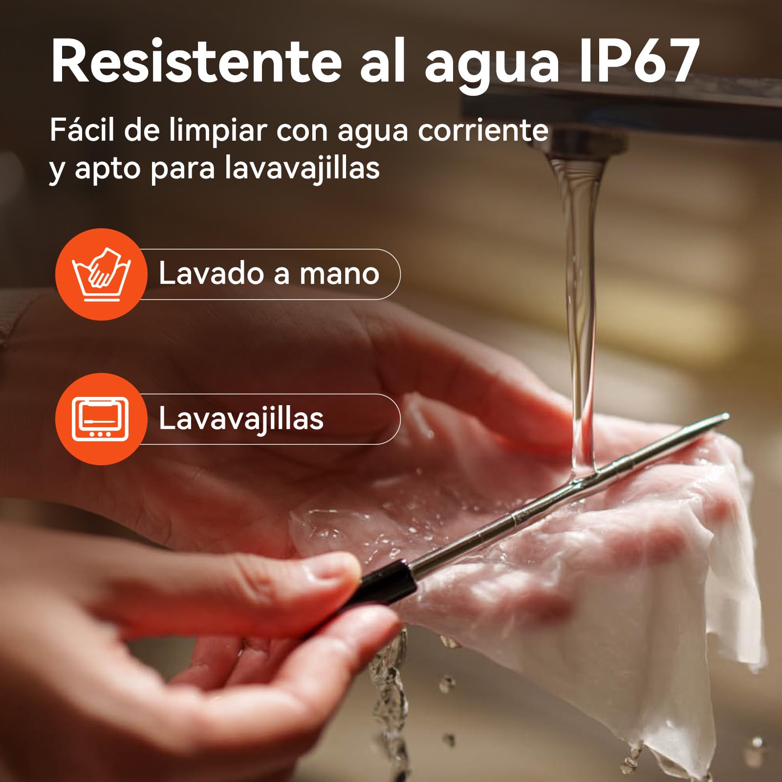 Pro Termómetro para carne con wifi y Bluetooth, monitoreo por app con temporizador y alarma, IP67 resistente al agua y al aceite, termómetro inalámbrico para barbacoa, horno, parrilla, cocina