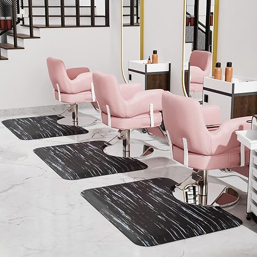 OmySalon Tapete de salón para estilista antifatiga 3 x 4 pies tapete cómodo con base redonda silla de barbero gruesa para peluquería de pie equipo