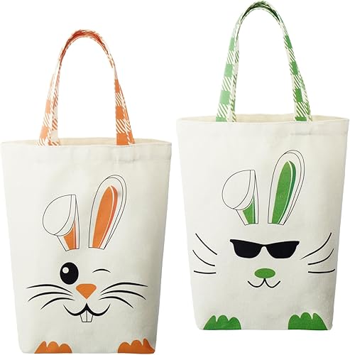 Weewooday 2 bolsas grandes de lona de Pascua, bolsas de lona de Pascua, bolsas de cesta de orejas de conejo, bolsas de caza de huevos de primavera, Weewooday 2 bolsas grandes de lona de Pascua, bolsas de lona de Pascua, bolsas de cesta de orejas de conejo, bolsas de caza de huevos de primavera,