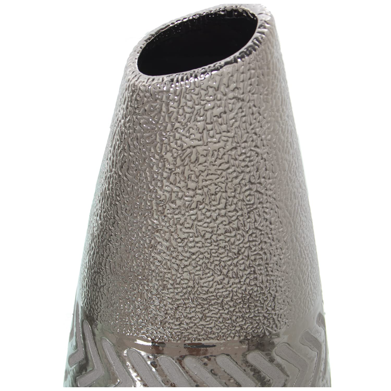 JARRÓN CERÁMICA PLATEADA_12X7X35CM