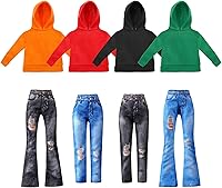 Vista 1 de Bencailor Ropa de muñeca de 8 piezas, accesorios para niña, suéteres de algodón, pantalones de mezclilla, ropa regular