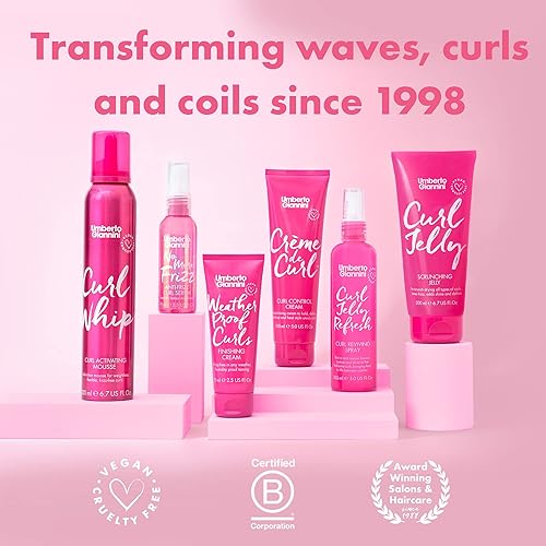 Miniatura 9 de Umberto Giannini Curl Jelly Scrunching Jelly & Curl Foam Mousse Styling Duo - Gel y mousse de control de rizos vegano y libre de crueldad animal