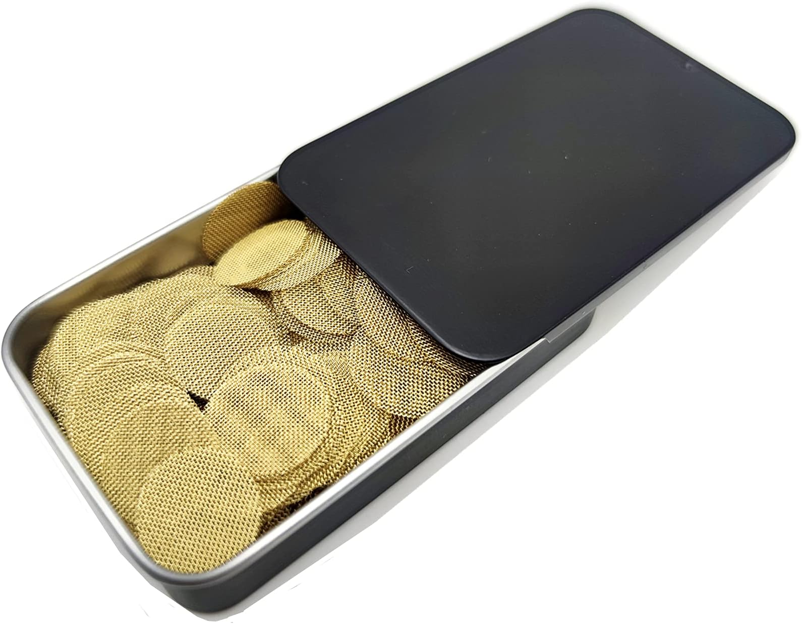 200 PCS 1/2 Pipe Screens, Brass Pipe Screen Filters 0.5 inch Metal Screens with Black Storage Box