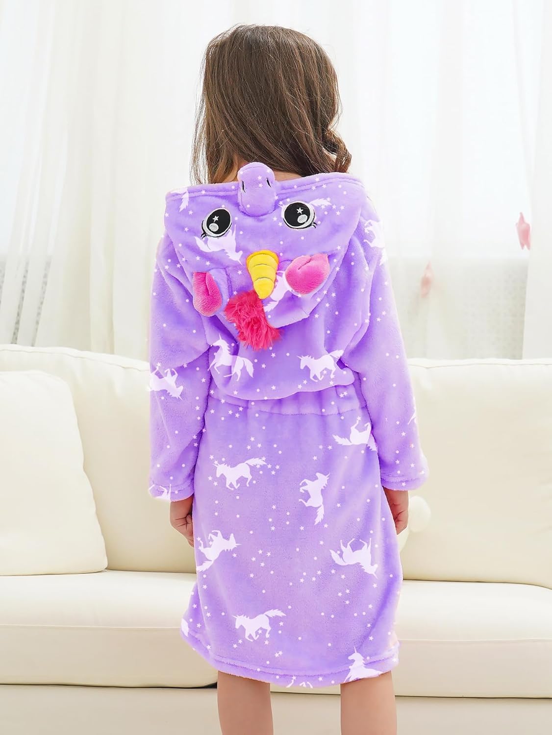 Doctor Unicorn Soft Unicorn Hooded Bathrobe Sleepwear - Unicorn Gifts for Girls - Image 2