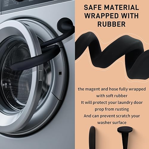 Miniatura 6 de PinkCross - Soporte para puerta de lavadora de carga frontal, tapón magnético para puerta, soporte extraíble de silicona resistente para puerta