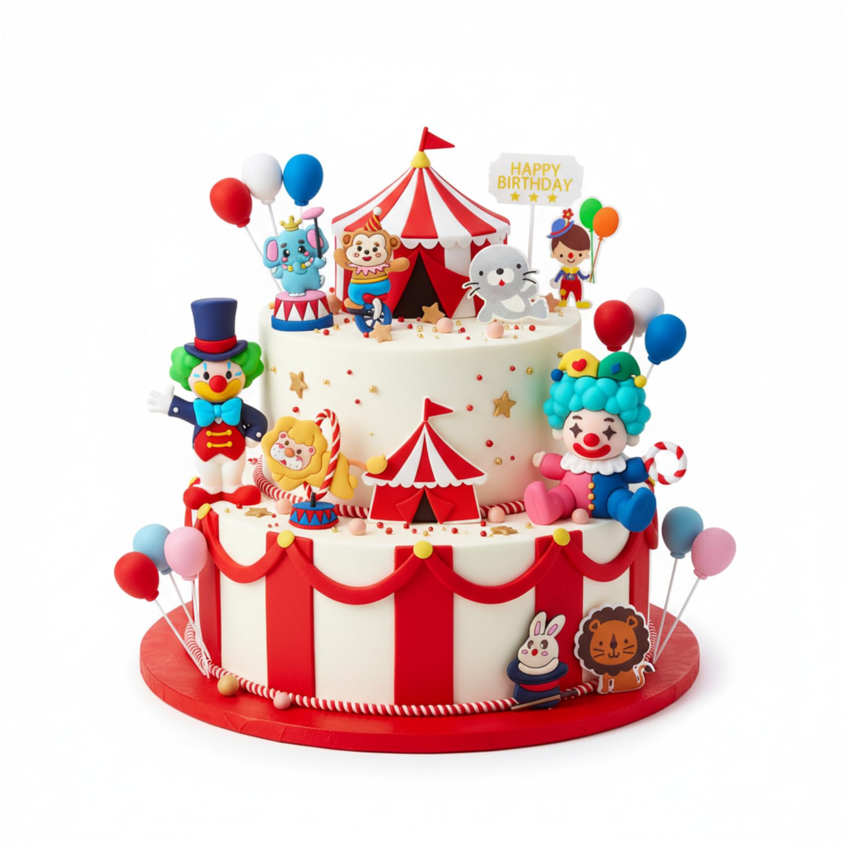 View 1 of **CHECK CLERK COMMENTS **Knana Circus Carnival Cake Topper Set