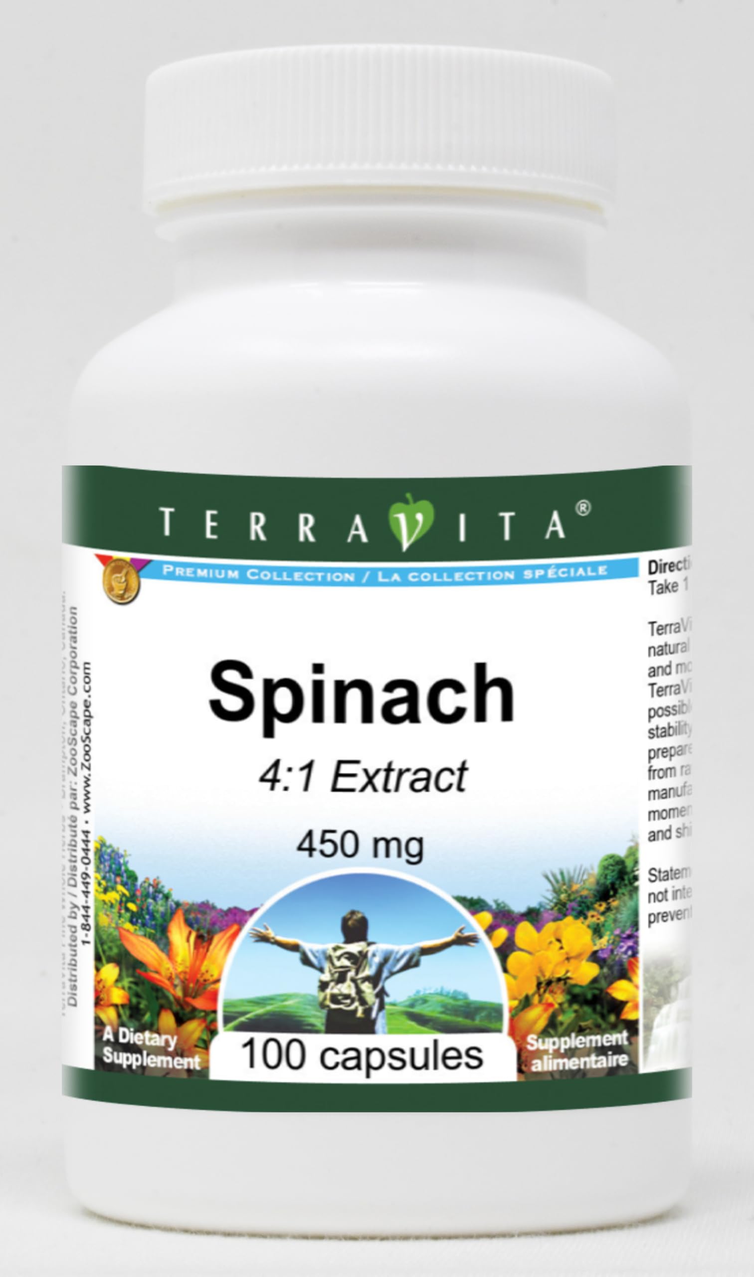Spinach 4:1 Extract - 450 mg (100 Capsules, ZIN: 516916) - 3 Pack