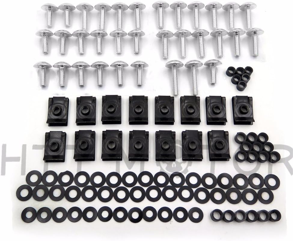 XKMT-Silver Round Normal Fairing Bolts Screw Kit Compatible with 2002 2003 YZF R1 YZF-R1 [B00YWCR10E]