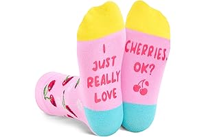 Funny Fruit Pink Cherry Socks Kids - Boy Girls Cute Novelty Socks, Cherry Gifts