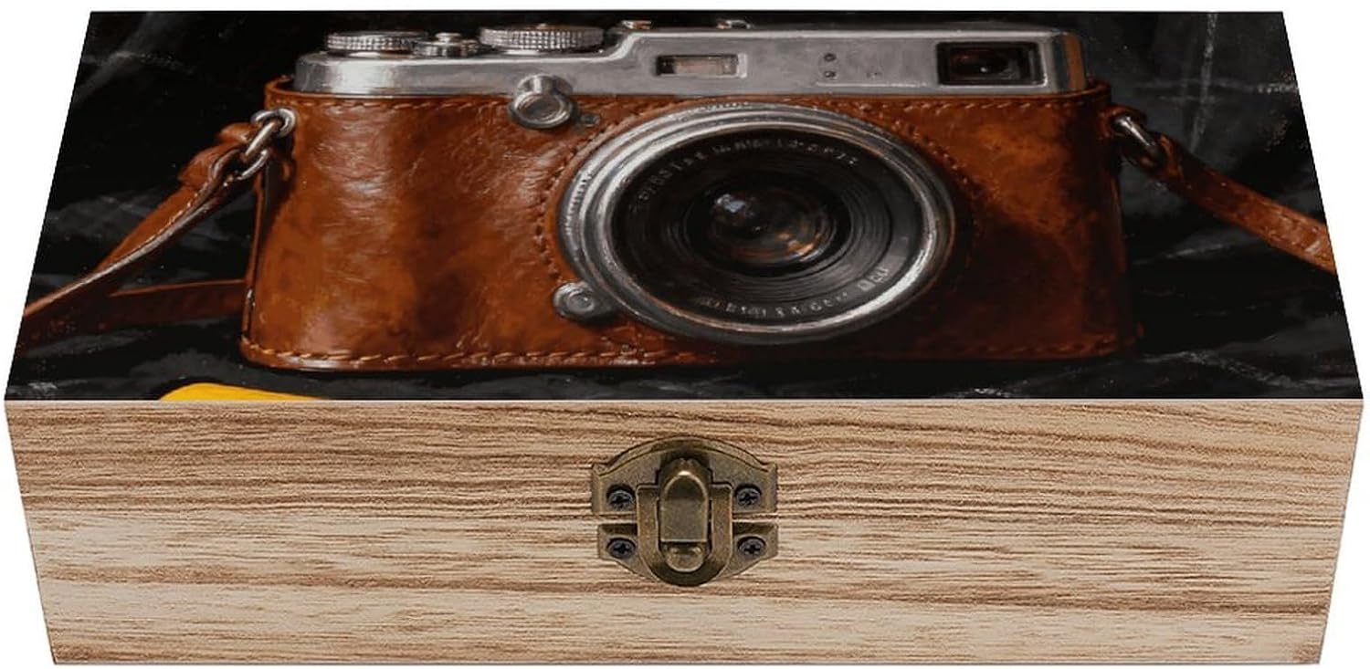 Wooden Storage Box with Hinged Lid Wood Keepsake Box Decorative Gift Boxes