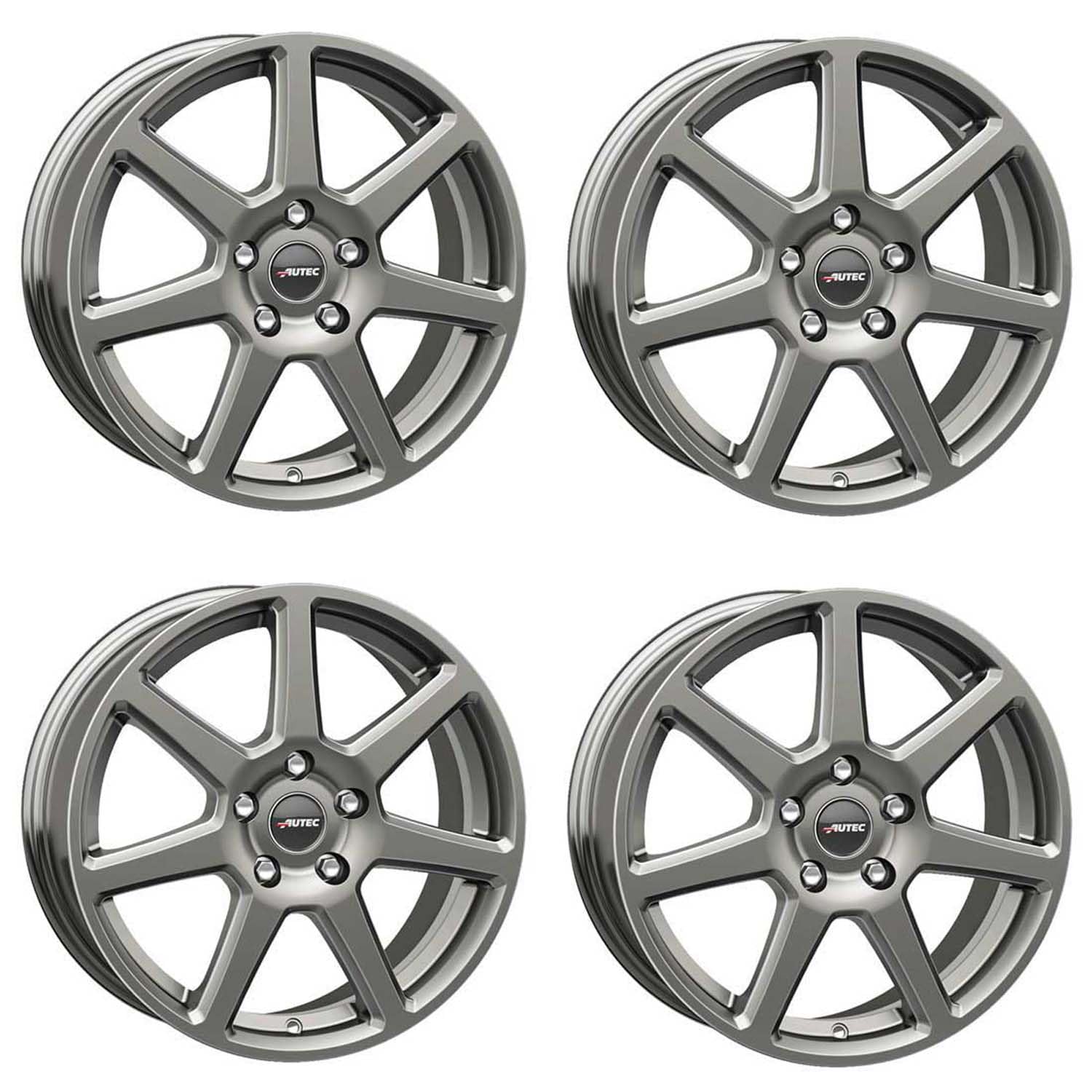 4x AUTEC Felgen Alufelgen TALLIN ECE 6.0x15 ET37 5x100 Titansilber kompatibel mit VW Polo Bora Golf IV New Beetle