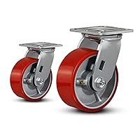 Vista 27 de Ruedas industriales de 5"x2", ruedas de servicio pesado, ruedas de poliuretano, capacidad de hasta 1000 lb. Uso para camión de plataforma, carrito