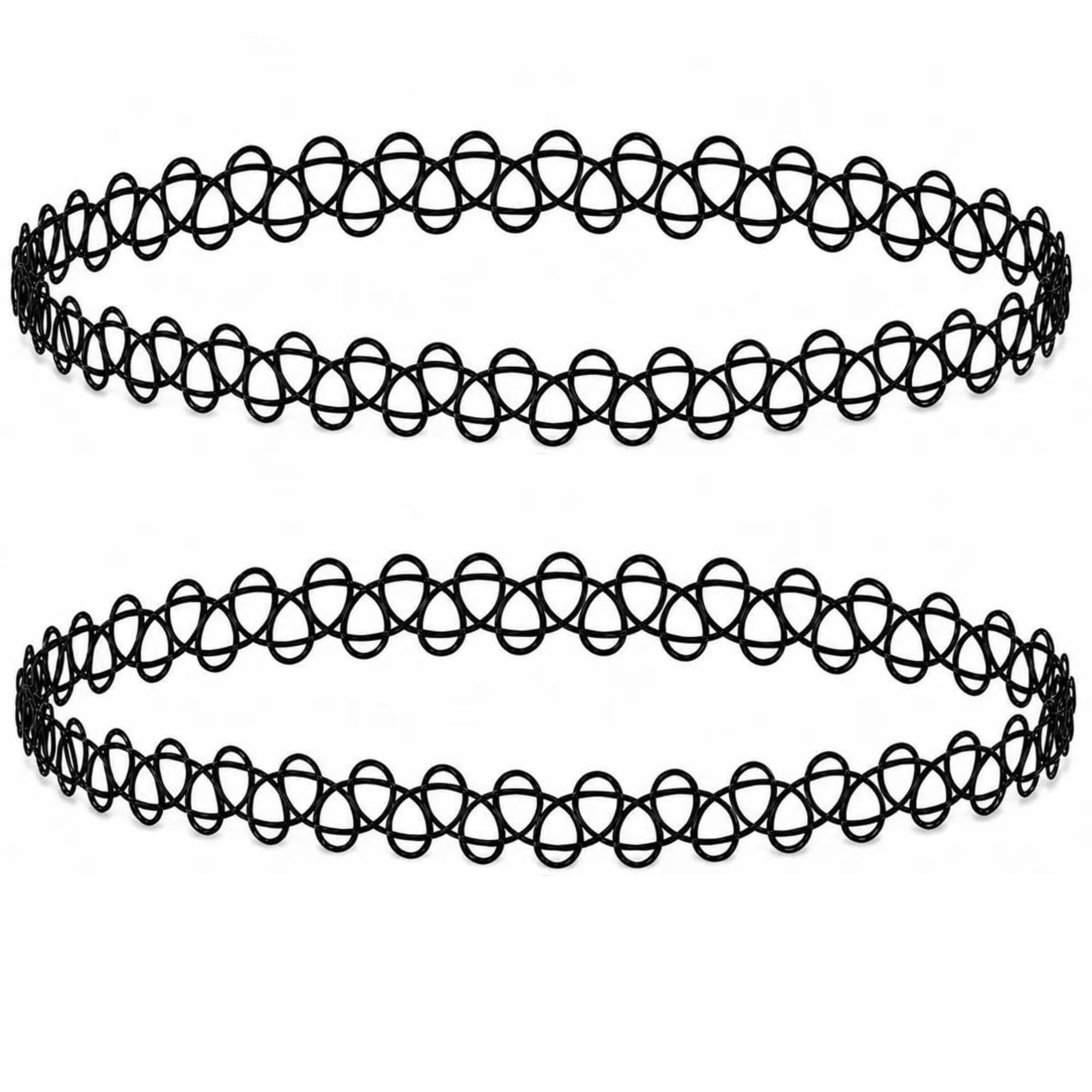 BodyJ4You 2 x Choker-Halskette für Damen – Yin-Yang-Schmetterling, Einhorn