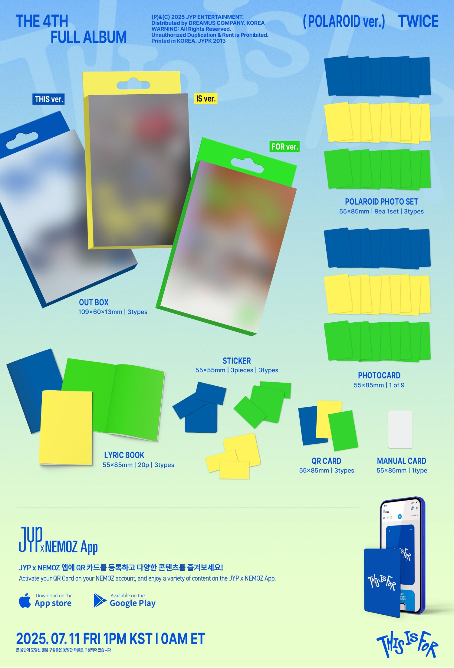 Amazon.com: TWICE THIS IS FOR 4th Album POLAROID 3 Version Set