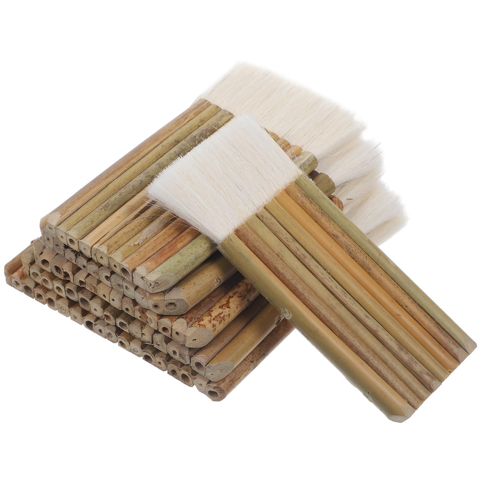 Zerodeko Mango de Madera Set de 6 de Pelo de Oveja Pinceles Planos Versátiles y Reutilizables para Pintura y Manualidades