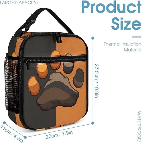 Miniatura 2 de Bear Claw Mark Insulated Lunch Bag for Women Men Reusable Lunch Box Tote Bag for Work Travel